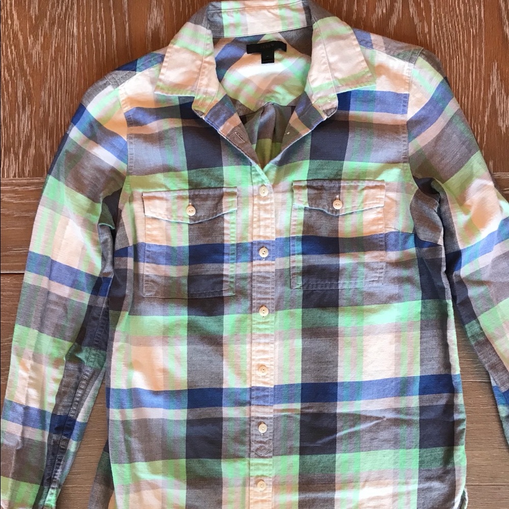J.Crew plaid flannel, size 4